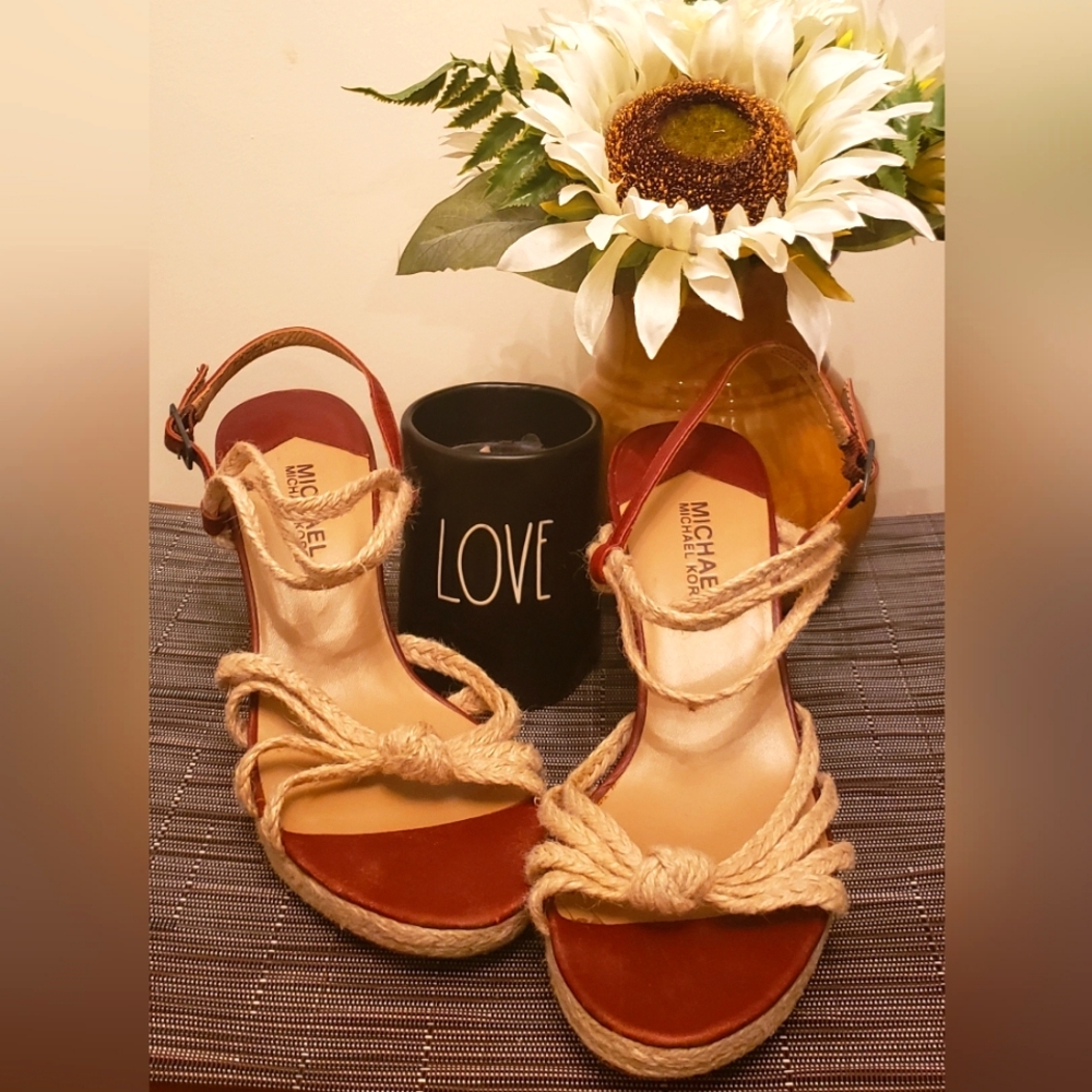 Michael Kors Leather & Fabric Sandals